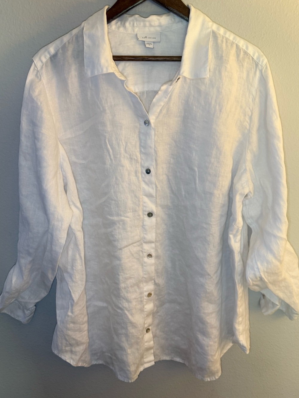 J. Jill White Linen Button-Front Shirt